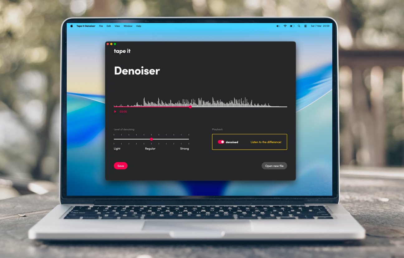 Screenshot of the Denoiser desktop app